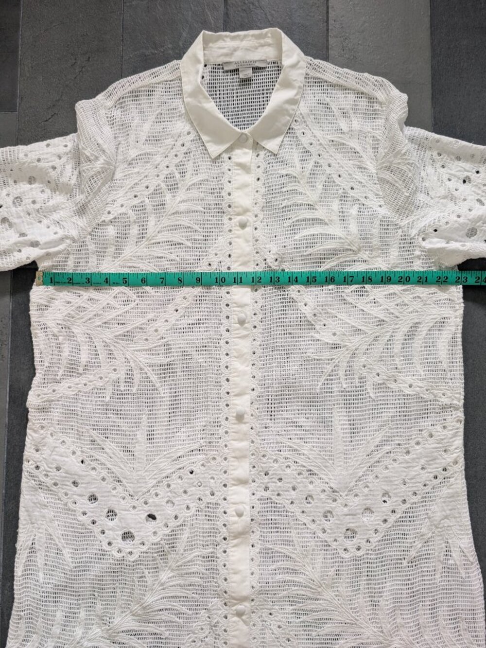 ALLSAINTS Meria Broderie midi dress - 10 - white - Picture 10 of 11